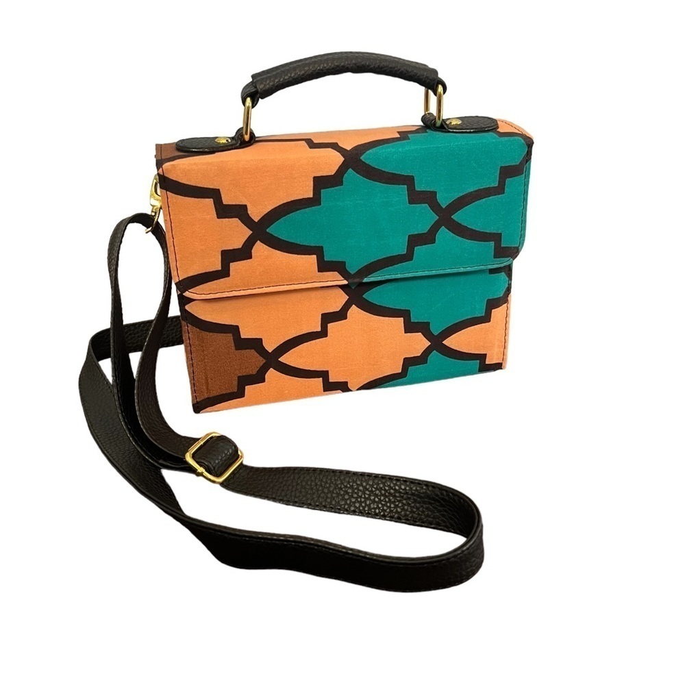 NEW Ankara African Print Multicolored Convertible Crossbody Purse /Handbag